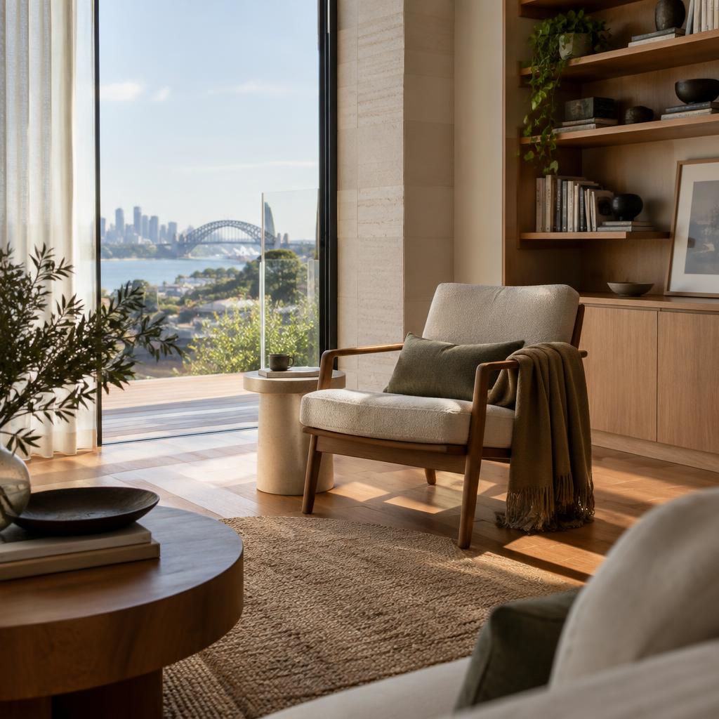 Warm Sydney home interior